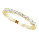 14K Gold Square Lab-Grown Diamond Shared-Prong Eternity Band – 1.25x1.25 mm Stones - Yellow Gold - view 5