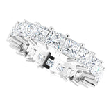 10K Gold Square Natural Diamond Shared-Prong Eternity Band – 3.25x3.25 mm Stones - White Gold - view 5