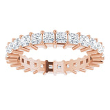 10K Gold Square Lab-Grown Diamond Shared-Prong Eternity Band – 2.25x2.25 mm Stones - Rose Gold - view 3