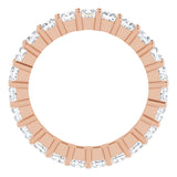 10K Gold Square Lab-Grown Diamond Shared-Prong Eternity Band – 2.5x2.5 mm Stones - Rose Gold - view 2