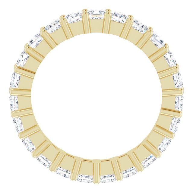 14K Gold Square Lab-Grown Diamond Shared-Prong Eternity Band – 2.5x2.5 mm Stones - Yellow Gold - view 2