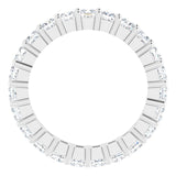 10K Gold Square Lab-Grown Diamond Shared-Prong Eternity Band – 2.5x2.5 mm Stones - White Gold - view 2