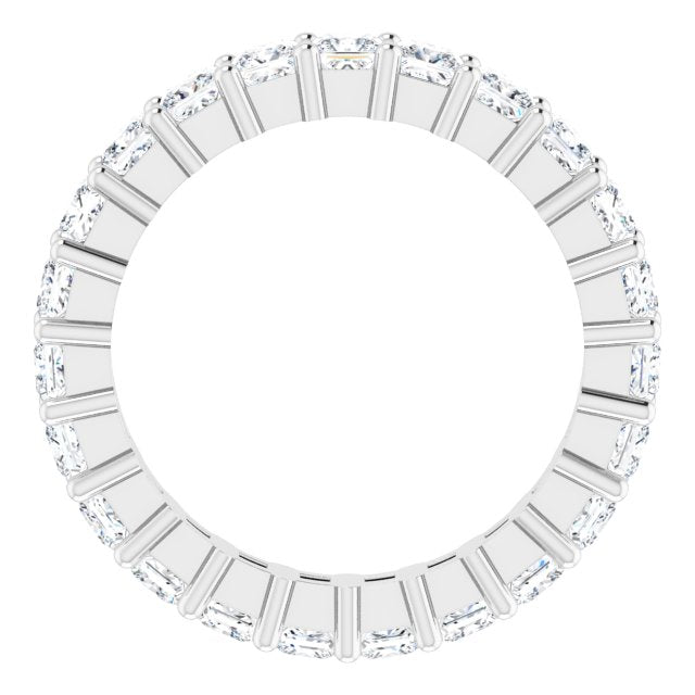 10K Gold Square Lab-Grown Diamond Shared-Prong Eternity Band – 2.5x2.5 mm Stones - White Gold - view 2