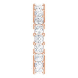 10K Gold Square Lab-Grown Diamond Shared-Prong Eternity Band – 2.75x2.75 mm Stones - Rose Gold - view 4