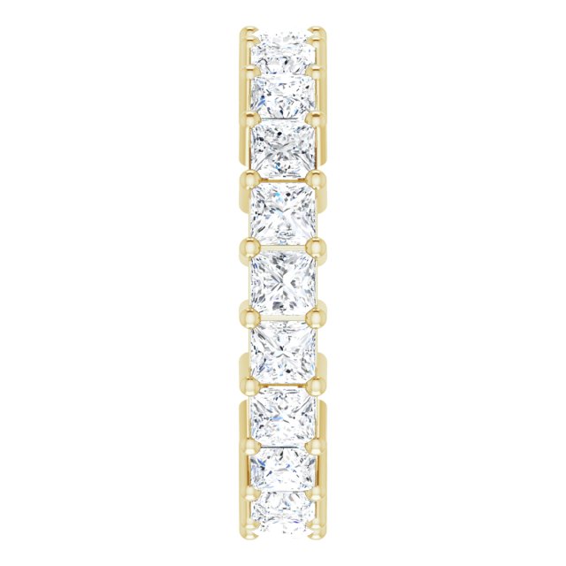 14K Gold Square Lab-Grown Diamond Shared-Prong Eternity Band – 2.75x2.75 mm Stones - Yellow Gold - view 4