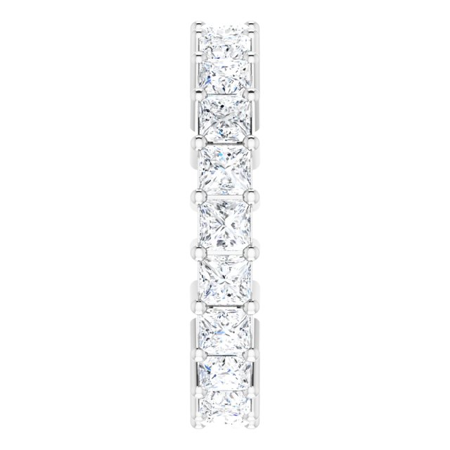 10K Gold Square Lab-Grown Diamond Shared-Prong Eternity Band – 2.75x2.75 mm Stones - White Gold - view 4