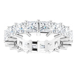 10K Gold Square Natural Diamond Shared-Prong Eternity Band – 3.25x3.25 mm Stones - White Gold - view 3