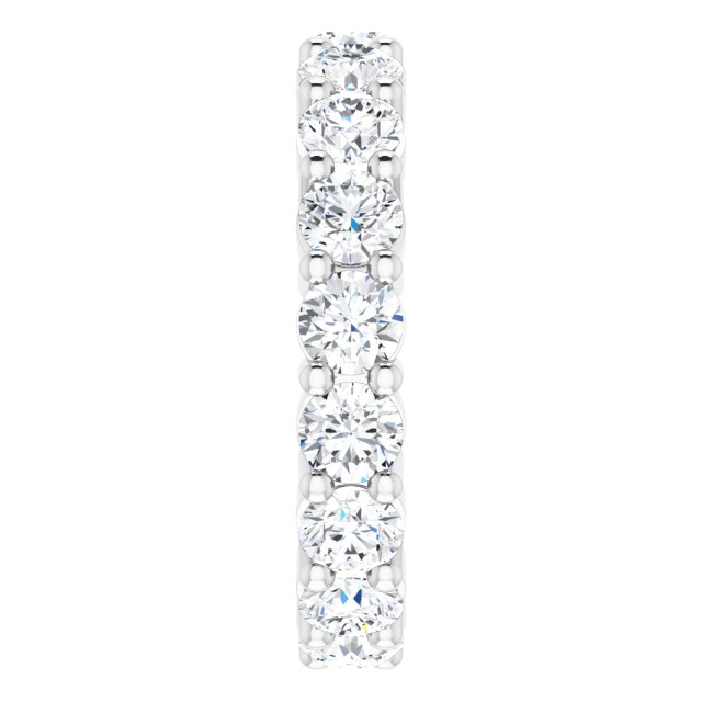 10K Gold Round Lab-Grown Diamond Shared-Prong Eternity Band – 3.5 mm Stones - White Gold - view 4