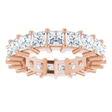 10K Gold Square Natural Diamond Shared-Prong Eternity Band – 3.25x3.25 mm Stones - Rose Gold - view 3