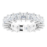 10K Gold Square Natural Diamond Shared-Prong Eternity Band – 3.25x3.25 mm Stones - White Gold - view 3