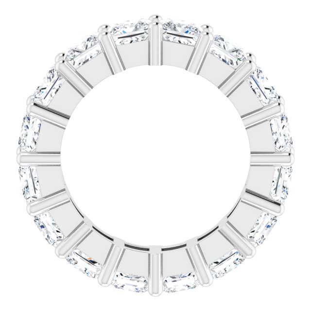 10K Gold Square Lab-Grown Diamond Shared-Prong Eternity Band – 4x4 mm Stones - White Gold - view 2