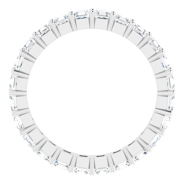 Platinum Asscher Lab-Grown Diamond Shared-Prong Eternity Band – 2.3x2.3 mm Stones - view 2