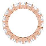 10K Gold Square Lab-Grown Diamond Shared-Prong Eternity Band – 3.25x3.25 mm Stones - Rose Gold - view 2