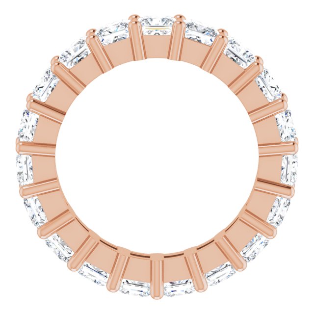 10K Gold Square Lab-Grown Diamond Shared-Prong Eternity Band – 3.25x3.25 mm Stones - Rose Gold - view 2
