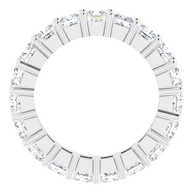 10K Gold Square Natural Diamond Shared-Prong Eternity Band – 3.25x3.25 mm Stones - White Gold - view 2
