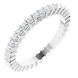 10K Gold Square Natural Diamond Shared-Prong Eternity Band – 1.5x1.5 mm Stones - White Gold