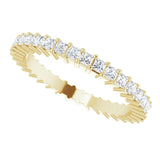 14K Gold Square Lab-Grown Diamond Shared-Prong Eternity Band – 1.5x1.5 mm Stones - Yellow Gold - view 5