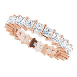 10K Gold Square Lab-Grown Diamond Shared-Prong Eternity Band – 2.5x2.5 mm Stones - Rose Gold - view 5
