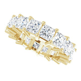 14K Gold Square Lab-Grown Diamond Shared-Prong Eternity Band – 4x4 mm Stones - Yellow Gold - view 5