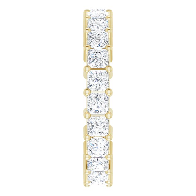 10K Gold Square Natural Diamond Shared-Prong Eternity Band – 2.5x2.5 mm Stones - Yellow Gold - view 4
