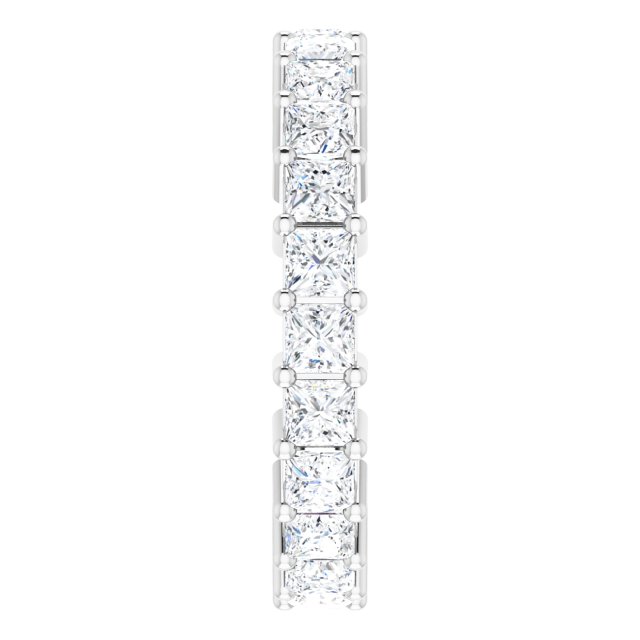 10K Gold Square Natural Diamond Shared-Prong Eternity Band – 2.5x2.5 mm Stones - White Gold - view 4