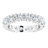 10K Gold Round Lab-Grown Diamond Shared-Prong Eternity Band – 3.5 mm Stones - White Gold - view 3