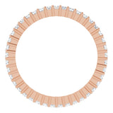 10K Gold Square Lab-Grown Diamond Shared-Prong Eternity Band – 1.25x1.25 mm Stones - Rose Gold - view 2