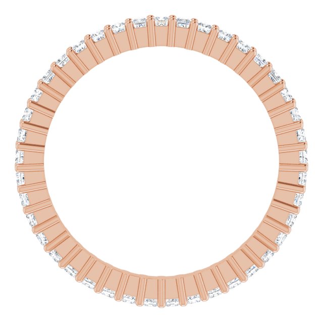 10K Gold Square Lab-Grown Diamond Shared-Prong Eternity Band – 1.25x1.25 mm Stones - Rose Gold - view 2