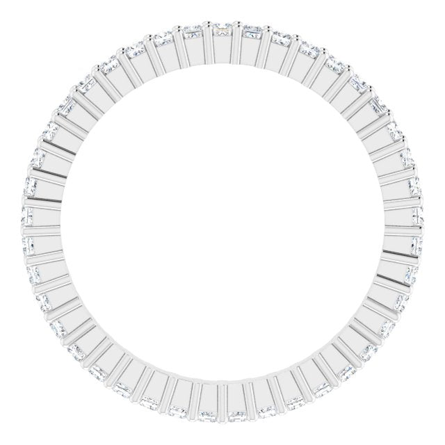 10K Gold Square Lab-Grown Diamond Shared-Prong Eternity Band – 1.25x1.25 mm Stones - White Gold - view 2