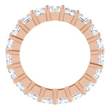 10K Gold Square Natural Diamond Shared-Prong Eternity Band – 3.25x3.25 mm Stones - Rose Gold - view 2