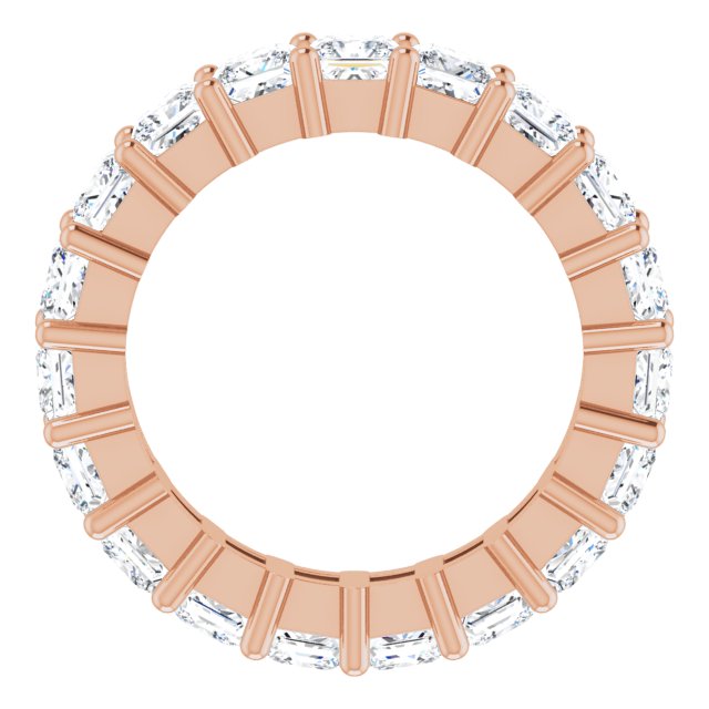 10K Gold Square Natural Diamond Shared-Prong Eternity Band – 3.25x3.25 mm Stones - Rose Gold - view 2