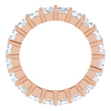 10K Gold Square Natural Diamond Shared-Prong Eternity Band – 3x3 mm Stones - Rose Gold - view 2