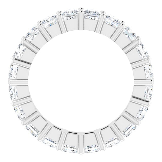 10K Gold Square Lab-Grown Diamond Shared-Prong Eternity Band – 3x3 mm Stones - White Gold - view 2