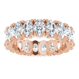 10K Gold Oval Lab-Grown Diamond Shared-Prong Eternity Band – 5x3 mm Stones - Rose Gold - view 3