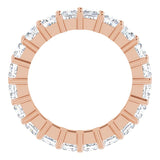 10K Gold Square Lab-Grown Diamond Shared-Prong Eternity Band – 3x3 mm Stones - Rose Gold - view 2