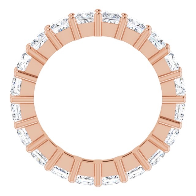 10K Gold Square Natural Diamond Shared-Prong Eternity Band – 3x3 mm Stones - Rose Gold - view 2