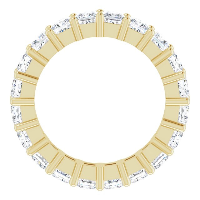 14K Gold Square Lab-Grown Diamond Shared-Prong Eternity Band – 3x3 mm Stones - Yellow Gold - view 2