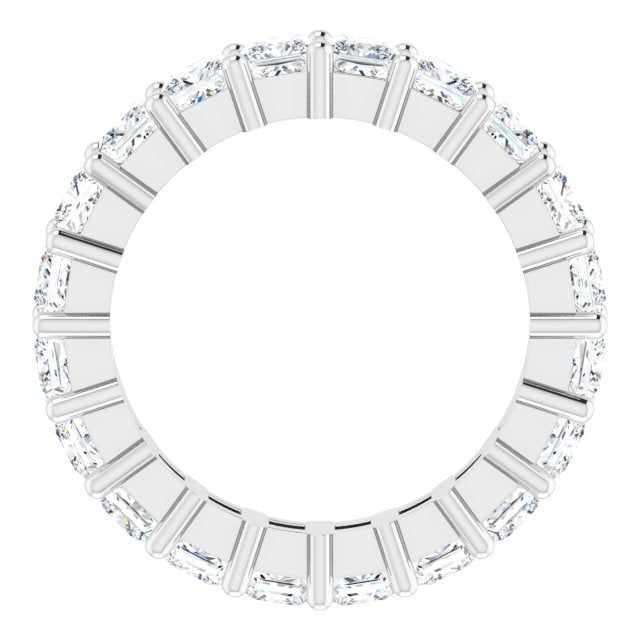 10K Gold Square Lab-Grown Diamond Shared-Prong Eternity Band – 3x3 mm Stones - White Gold - view 2