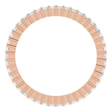 10K Gold Square Natural Diamond Shared-Prong Eternity Band – 1.25x1.25 mm Stones - Rose Gold - view 2