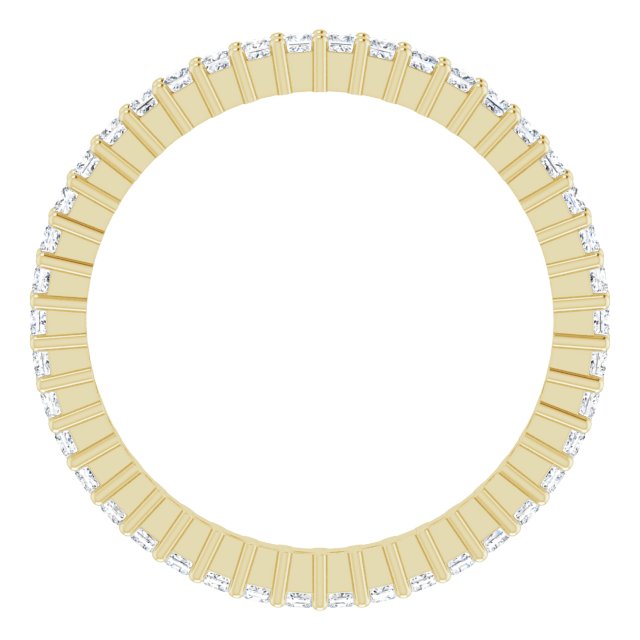 14K Gold Square Lab-Grown Diamond Shared-Prong Eternity Band – 1.25x1.25 mm Stones - Yellow Gold - view 2