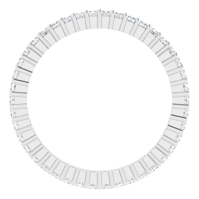 10K Gold Square Lab-Grown Diamond Shared-Prong Eternity Band – 1.25x1.25 mm Stones - White Gold - view 2