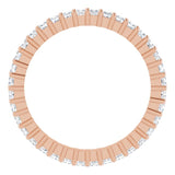 10K Gold Square Lab-Grown Diamond Shared-Prong Eternity Band – 1.5x1.5 mm Stones - Rose Gold - view 2