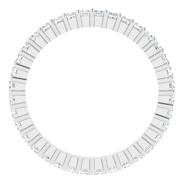 10K Gold Square Natural Diamond Shared-Prong Eternity Band – 1.5x1.5 mm Stones - White Gold - view 2
