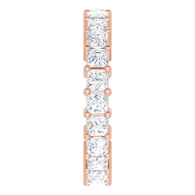 10K Gold Square Lab-Grown Diamond Shared-Prong Eternity Band – 2.5x2.5 mm Stones - Rose Gold - view 4
