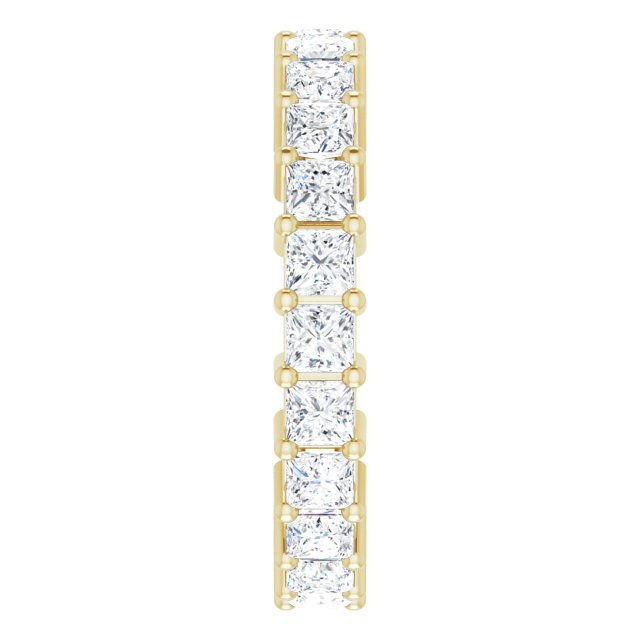 14K Gold Square Lab-Grown Diamond Shared-Prong Eternity Band – 2.5x2.5 mm Stones - Yellow Gold - view 4