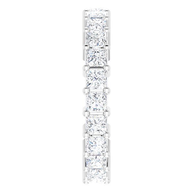 10K Gold Square Natural Diamond Shared-Prong Eternity Band – 2.5x2.5 mm Stones - White Gold - view 4
