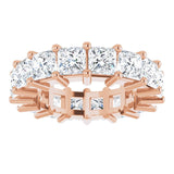10K Gold Square Lab-Grown Diamond Shared-Prong Eternity Band – 4x4 mm Stones - Rose Gold - view 3