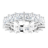 10K Gold Square Lab-Grown Diamond Shared-Prong Eternity Band – 4x4 mm Stones - White Gold - view 3