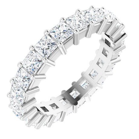 10K Gold Square Lab-Grown Diamond Shared-Prong Eternity Band – 2.75x2.75 mm Stones - White Gold