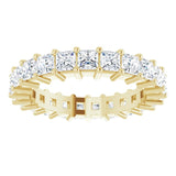 10K Gold Square Lab-Grown Diamond Shared-Prong Eternity Band – 2.5x2.5 mm Stones - Yellow Gold - view 3